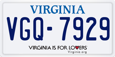VA license plate VGQ7929
