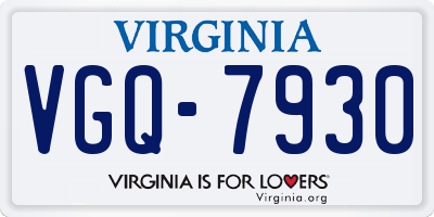 VA license plate VGQ7930