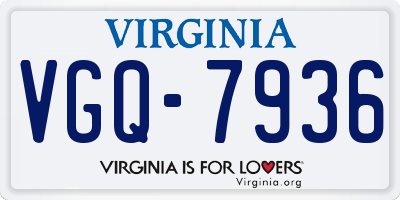 VA license plate VGQ7936