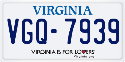 VA license plate VGQ7939