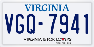 VA license plate VGQ7941