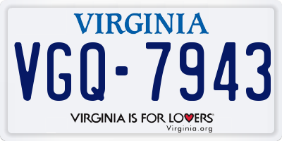 VA license plate VGQ7943