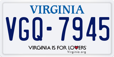 VA license plate VGQ7945