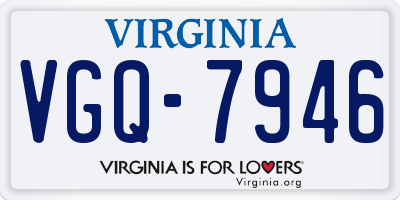 VA license plate VGQ7946