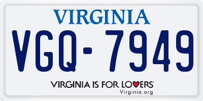 VA license plate VGQ7949