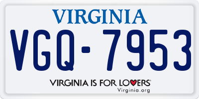 VA license plate VGQ7953