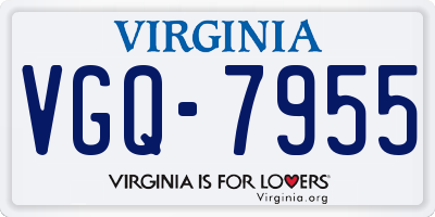 VA license plate VGQ7955