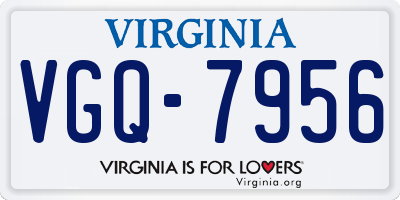 VA license plate VGQ7956