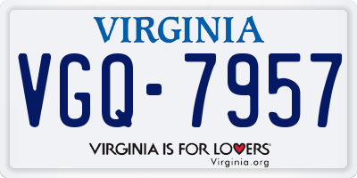 VA license plate VGQ7957