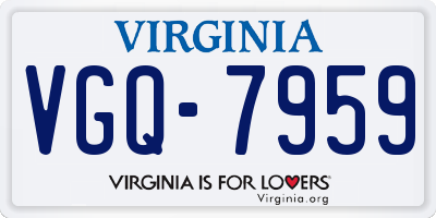 VA license plate VGQ7959