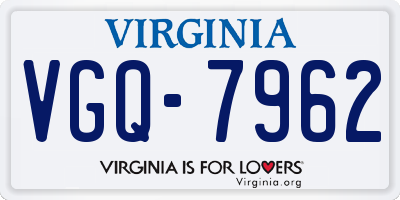 VA license plate VGQ7962