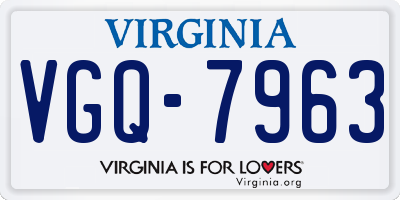 VA license plate VGQ7963