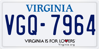 VA license plate VGQ7964