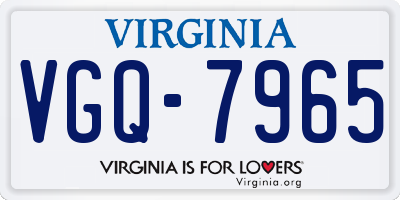 VA license plate VGQ7965