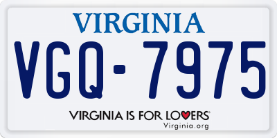 VA license plate VGQ7975