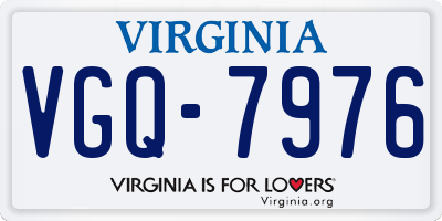 VA license plate VGQ7976