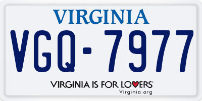 VA license plate VGQ7977