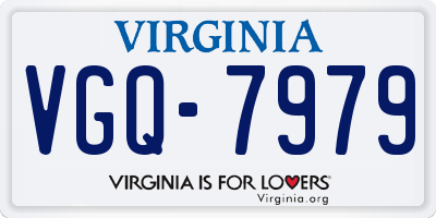 VA license plate VGQ7979