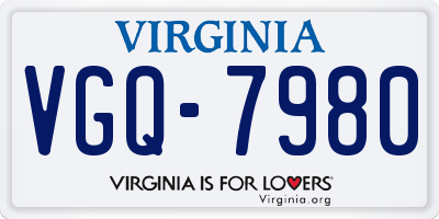 VA license plate VGQ7980