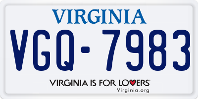 VA license plate VGQ7983