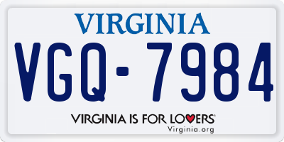 VA license plate VGQ7984