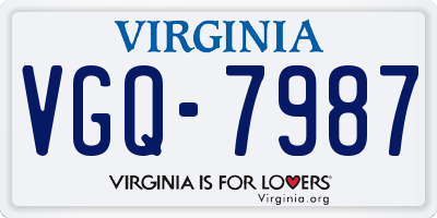 VA license plate VGQ7987