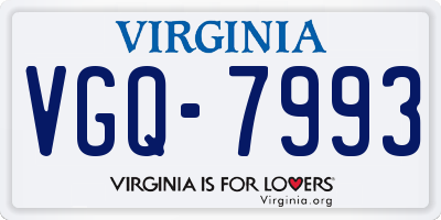 VA license plate VGQ7993