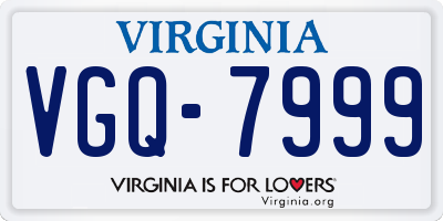 VA license plate VGQ7999