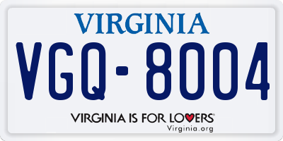 VA license plate VGQ8004