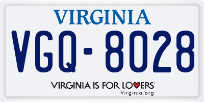VA license plate VGQ8028