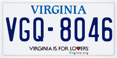 VA license plate VGQ8046