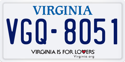 VA license plate VGQ8051