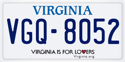 VA license plate VGQ8052