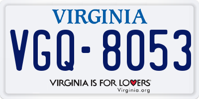 VA license plate VGQ8053