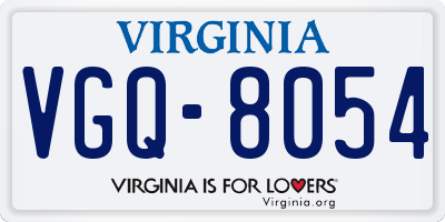 VA license plate VGQ8054