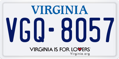 VA license plate VGQ8057