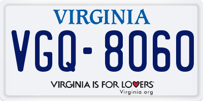 VA license plate VGQ8060
