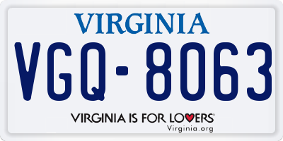 VA license plate VGQ8063