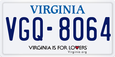 VA license plate VGQ8064