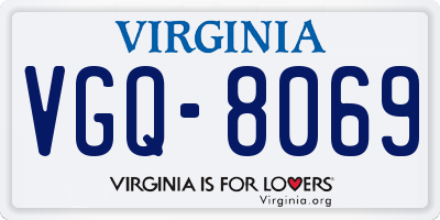 VA license plate VGQ8069