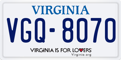 VA license plate VGQ8070