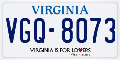 VA license plate VGQ8073