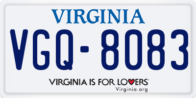 VA license plate VGQ8083