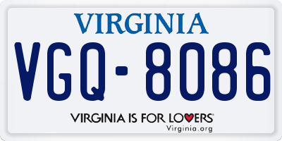VA license plate VGQ8086