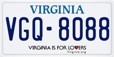 VA license plate VGQ8088
