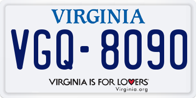 VA license plate VGQ8090
