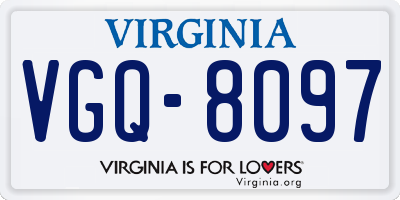 VA license plate VGQ8097