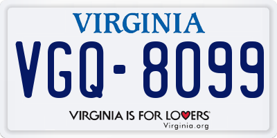 VA license plate VGQ8099