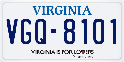 VA license plate VGQ8101