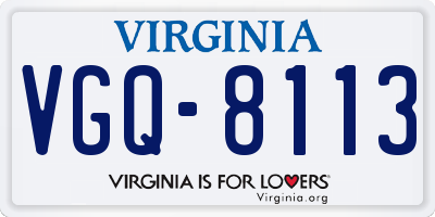 VA license plate VGQ8113
